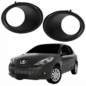 Par Moldura Farol Auxiliar Peugeot 207 2008 Até 2014
