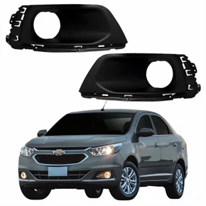 Par Moldura Grade Farol Auxiliar Gm Cobalt 2016 2017 2018 2019 2020 Com Furo