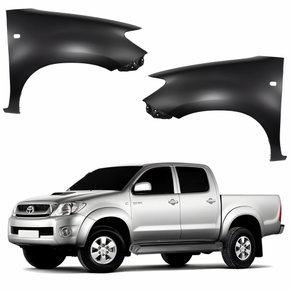 Par Paralama Dianteiro Toyota Hilux Srv 2005 Até 2011 Com Furo Pisca Sem Furo Moldura