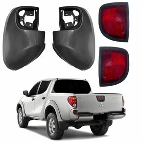 Par Ponteira E Refletor Parachoque Traseiro Mitsubishi L-200 Triton 2008 Até 2014