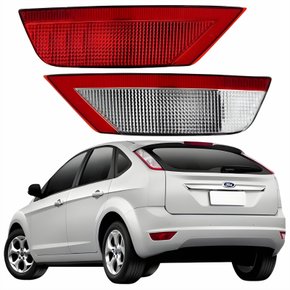 Par Refletor Parachoque Traseiro Ford Focus 2007 Até 2013 Com Luz de Ré
