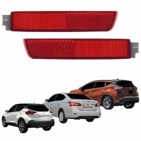 Par Refletor Parachoque Traseiro Nissan Kicks 2016 Até 2021 Murano 2014 Até 2020 Sentra 2009 Até 2020