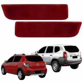 Par Refletor Parachoque Traseiro Renault Duster 2012 Até 2015 Sandero Stepway 2015 Até 2019