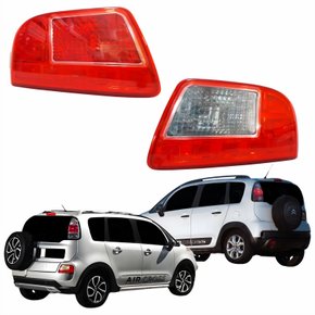 Par Refletor Traseiro Parachoque Citroen C3 Aircross 2011 Até 2015 Vermelho Cristal