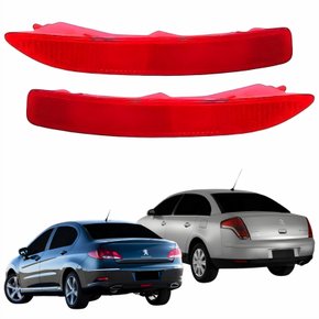 Par Refletor Traseiro Parachoque Citroen C4 Pallas 2006 Até 2012 Peugeot 408 2012 Até 2016