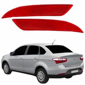Par Refletor Traseiro Parachoque Fiat Gran Siena 2012 Até 2019