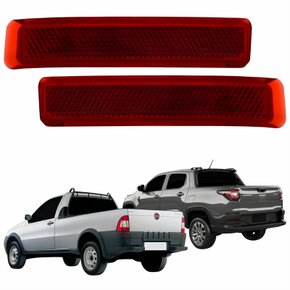 Par Refletor Traseiro Parachoque Fiat Strada 2004 Até 2013 Strada 2020 Até 2023