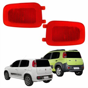Par Refletor Traseiro Parachoque Fiat Uno Vivace Way 2011 2012 2013 2014