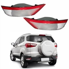 Par Refletor Traseiro Parachoque Ford Ecosport 2013 2014 2015 2016 Com Luz De Ré