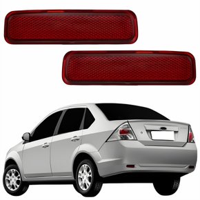 Par Refletor Traseiro Parachoque Ford Fiesta Sedan 2011 Até 2016