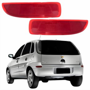 Par Refletor Traseiro Parachoque Gm Corsa Hatch 2003 Até 2012