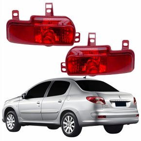 Par Refletor Traseiro Parachoque Peugeot 207 Sedan 2008 Até 2013