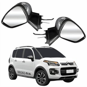 Par Retrovisor Citroen Aircross 2011 2012 2013 2014 2015 Elétrico Capa Cromada Com Sensor De Temperatura