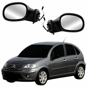 Par Retrovisor Citroen C3 2003 Até 2011 Elétrico Texturizado