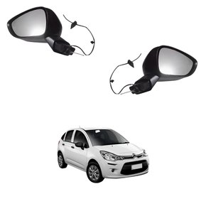 Par Retrovisor Citroen C3 2013 Até 2021 Eletrico