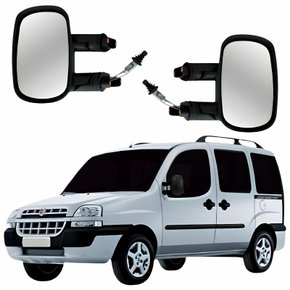 Par Retrovisor Fiat Doblo 2000 Até 2009 Com Controle Texturizado