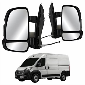 Par Retrovisor Fiat Ducato 2018 Até 2025 Manual Com Pisca Braço Curto