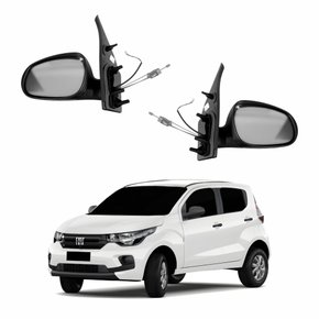 Par Retrovisor Fiat Mobi 2017 Até 2023 Com Controle Com Pisca
