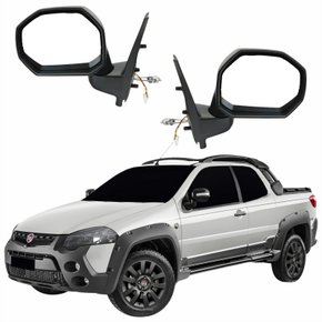 Par Retrovisor Fiat Strada Adventure Locker 2008 Até 2013 Com Controle Com Pisca