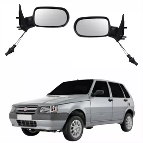 Par Retrovisor Fiat Uno Economy 2009 Até 2012 4 Portas Com Controle