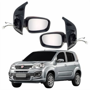 Par Retrovisor Fiat Uno Vivace 2015 Até 2019 4 Portas Elétrico Com Pisca Original