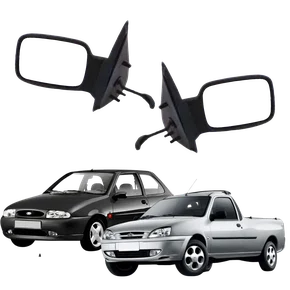 Par Retrovisor Ford Courier 1997 Até 2002 Com Controle Manual Interno