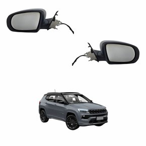 Par Retrovisor Jeep Commander 2021 2022 2023 Com Pisca Eletrico Com Aplique Cromado
