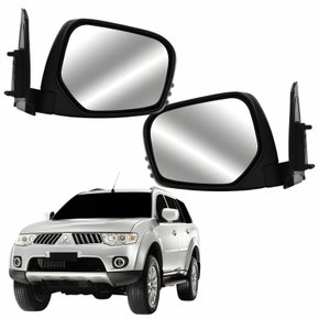 Par Retrovisor Mitsubishi Pajero 2007 Até 2016 Elétrico Capa Cromada