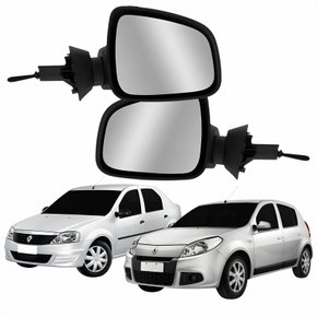 Par Retrovisor Renault Logan Sandero 2011 2012 2013 2014 Com Controle Capa Primer