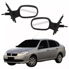 Par Retrovisor Renault Symbol 2009 Até 2012 Com Controle Capa Texturizada