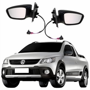 Par Retrovisor Vw Saveiro Cross G5 2009 2010 2011 2012 2013 Elétrico Com Pisca