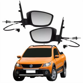 Par Retrovisor Vw Saveiro Cross G5 2010 Até 2013 Com Controle Com Pisca Original