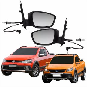 Par Retrovisor Vw Saveiro Cross G5 2010 Até 2013 G6 2013 Até 2016 Com Controle Com Pisca Original