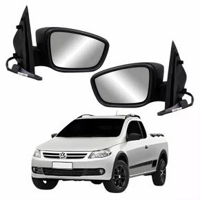 Par Retrovisor Vw Saveiro G5 2008 Até 2012 Elétrico Metagal Capa Lisa