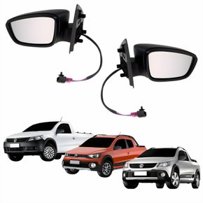 Par Retrovisor Vw Saveiro G5 Cross G5 2009 Até 2013 Cross G6 2014 Até 2016 Elétrico Com Pisca