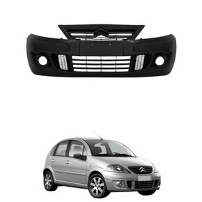 Parachoque Dianteiro Citroen C3 2008 2009 2010 2011 2012 Liso com Furo