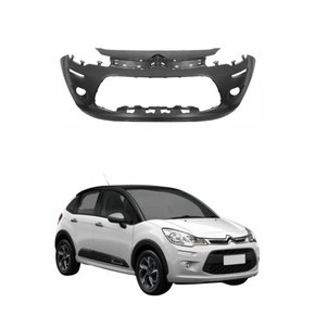 Parachoque Dianteiro Citroen C3 2013 até 2021 Preto Liso Parcial com Furo para Milha