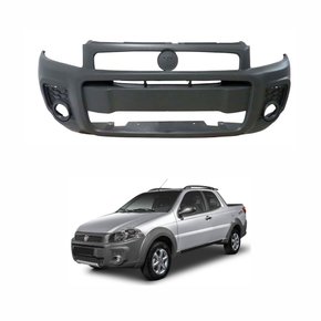 Parachoque Dianteiro Cinza Fiat Strada Working 2014 Até 2019 Com Furo