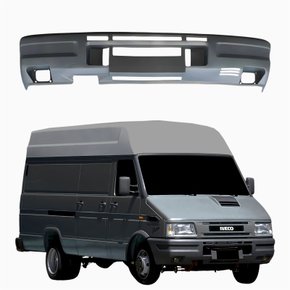 Parachoque Dianteiro Iveco Daily 1998 Até 2007 Cor Cinza Texturizado Com Furo Milha