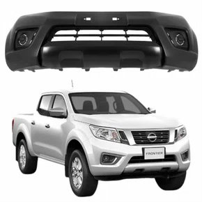 Parachoque Dianteiro Nissan Frontier 2017 Até 2021 Preto Liso Sem Furo para Farol de Milha