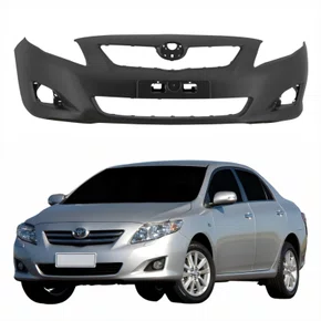 Parachoque Dianteiro Toyota Corolla 2008 Até 2011 Preto Liso com Furo para Milha