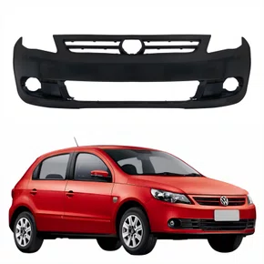 Parachoque Dianteiro Vw Gol G5 2009 Até 2012 Preto Liso Com Furo para Milha