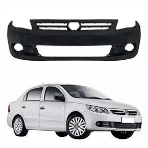 Parachoque Dianteiro Vw Voyage G5 2009 Até 2012 Preto Liso Com Furo para Milha