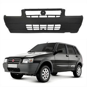 Parachoque Fiat Uno Fire Way 2006 Até 2013 Dianteiro Preto Texturizado Com Furo para Moldura
