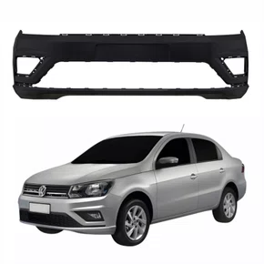 Parachoque Vw Voyage G8 2018 Até 2023 Dianteiro Preto Liso com Furo para Milha