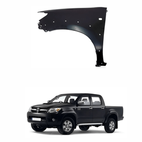 Paralama Toyota Hilux Srv 2005 até 2011 com Furo Pisca com Furo Moldura Lado Esquerdo Motorista