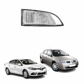 Pisca Retrovisor Renault Fluence Megane 2010 2011 2012 2013 2014 2015 2016 Seta Cristal Lado Direito Passageiro
