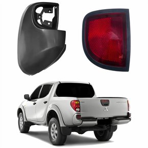 Ponteira E Refletor Parachoque Traseiro Mitsubishi L-200 Triton 2008 Até 2014 Lado Esquerdo Motorista