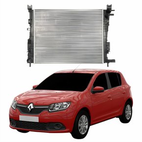 Radiador Renault Sandero 2014 Até 2019 Sem E Com Ar Condicionado Mecânico