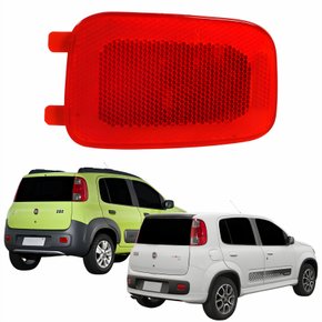 Refletor Traseiro Parachoque Fiat Uno Vivace Way 2011 2012 2013 2014 Lado Direito Passageiro